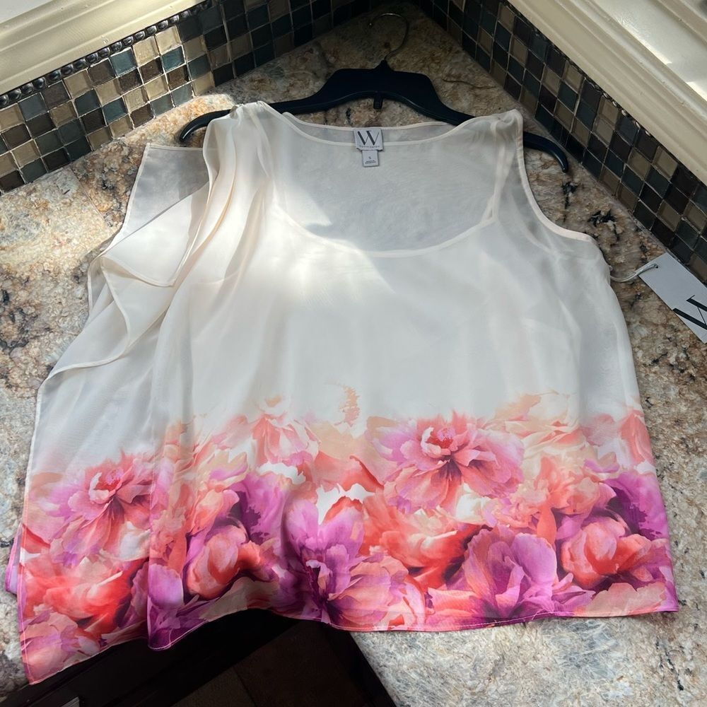 NWT Floral Spring Sheer Top